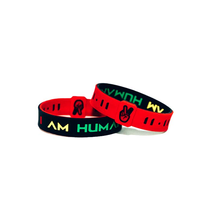 KAI "I AM HUMAN" Legacy Wristband | Red Multi-color