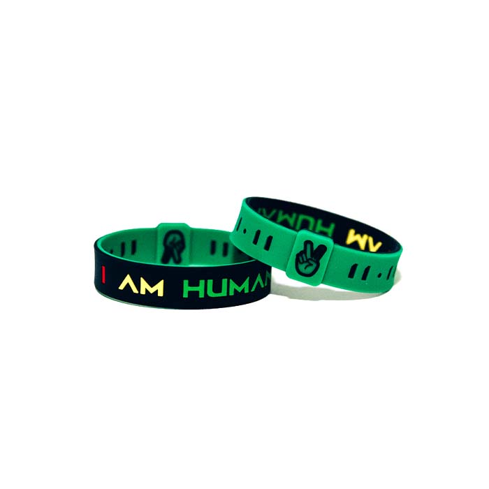 KAI "I AM HUMAN" Legacy Wristband | Green Multi-color
