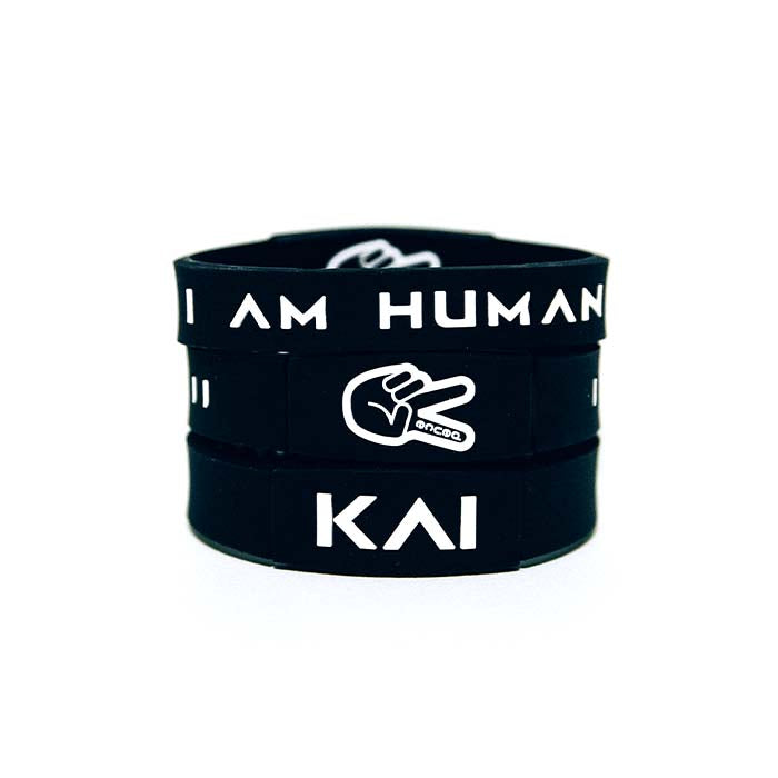 KAI "I AM HUMAN" Premium Wristband | Black