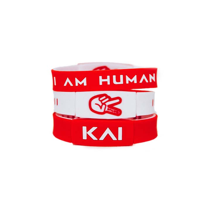 KAI "I AM HUMAN" Premium Wristband | Red