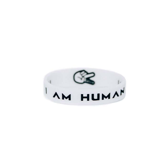 KAI "I AM HUMAN" Premium Wristband | White