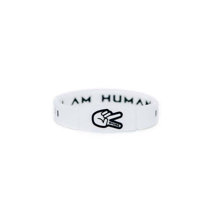 KAI "I AM HUMAN" Premium Wristband | White